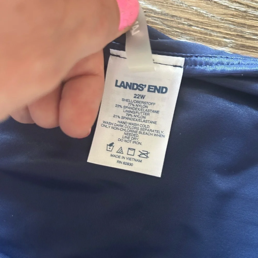 Lands end plus size 22W 3piece swimsuit, set chlorine resistant, polka d…